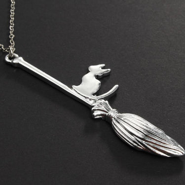 Flying Witch Cat Necklace-Your Soul Place